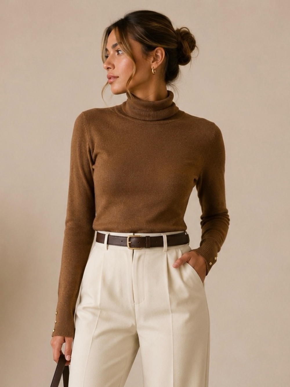 H&M Brown Turtleneck Women's Sweater